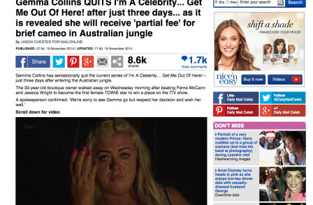 I'm a Celebrity... coverage helps boost Mail Online to best ever month with 197m browsers